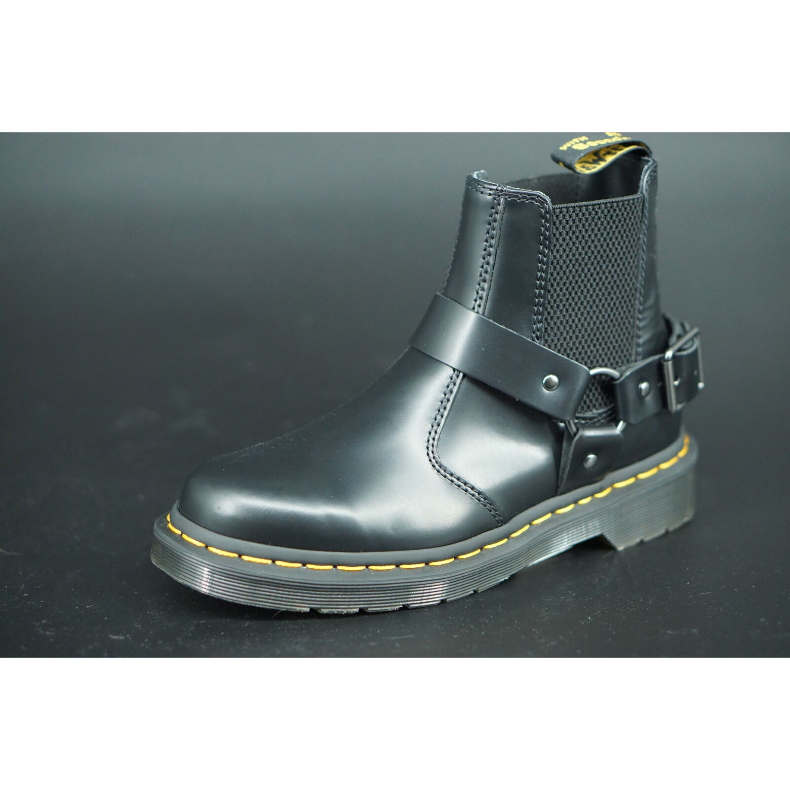 Doc Martens Wincox Harness Black Combat Ankle Boot Size 5 Chelsea Short Lugg